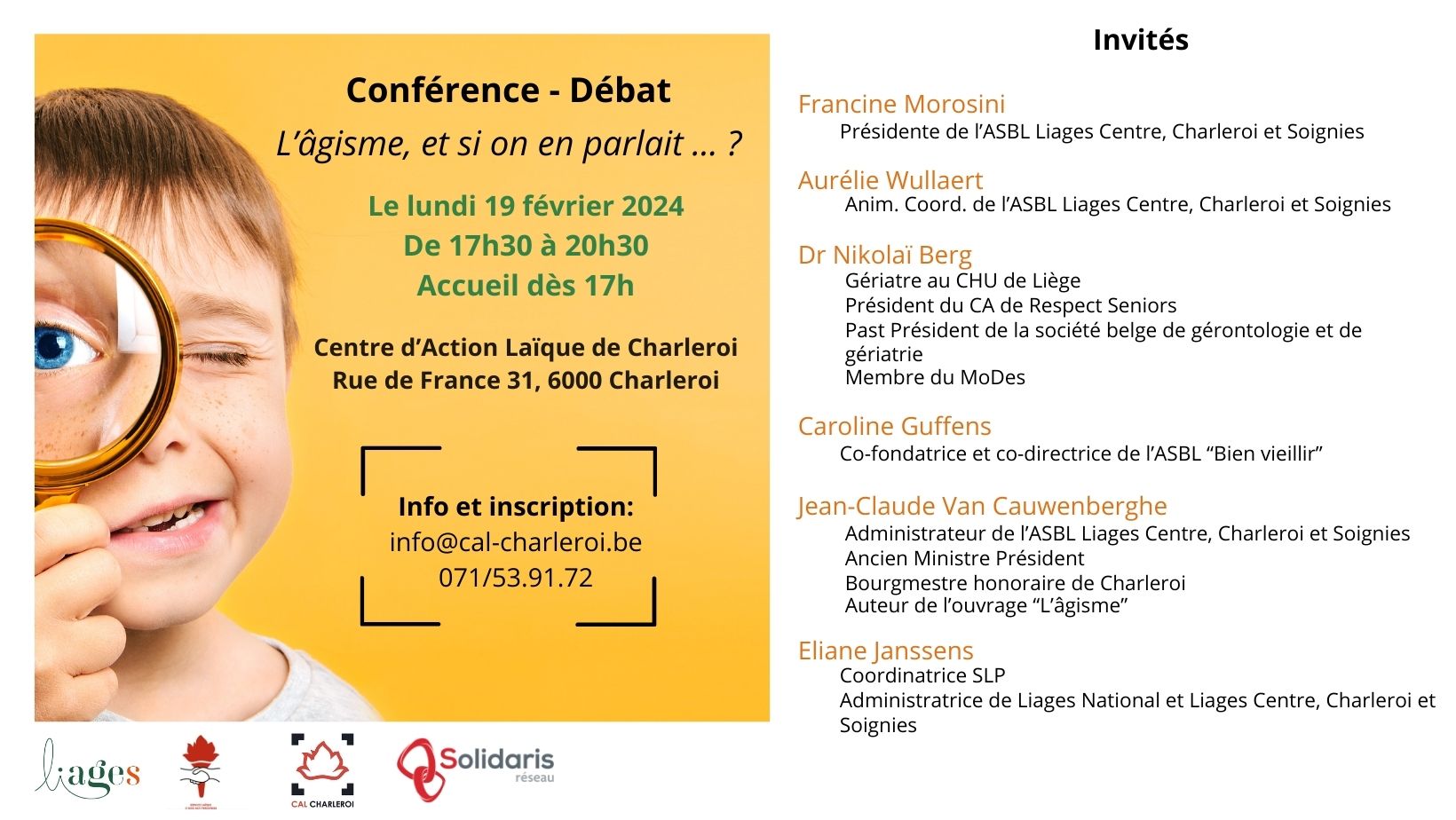 19 02 2024 Conférence Débat L'agisme, Et Si On En Parlait